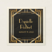 Great Gatsby Art Deco Wedding Personalized Napkin