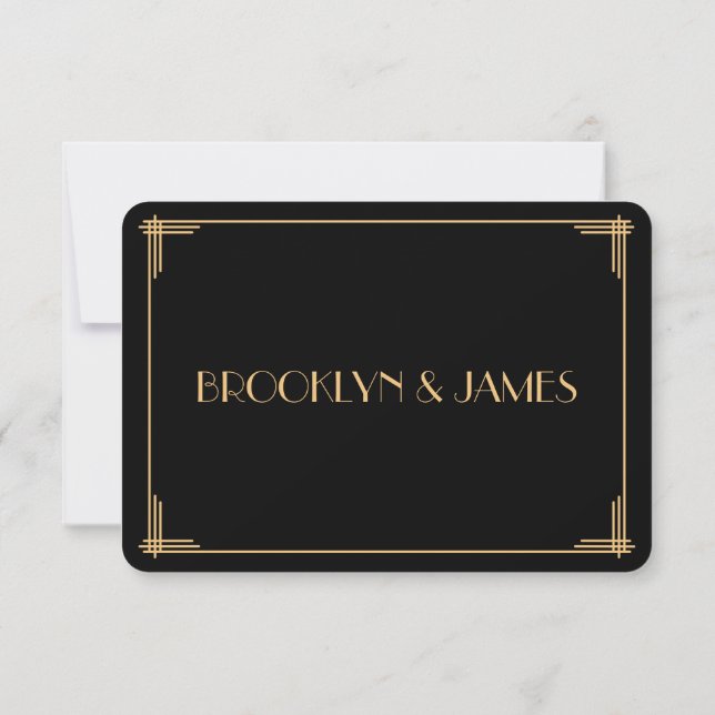 Great Gatsby Art Deco Wedding RSVP Card (Back)