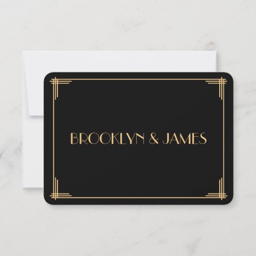 Great Gatsby Art Deco Wedding RSVP Card