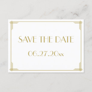 Great Gatsby Art Deco Wedding Save The Date Card