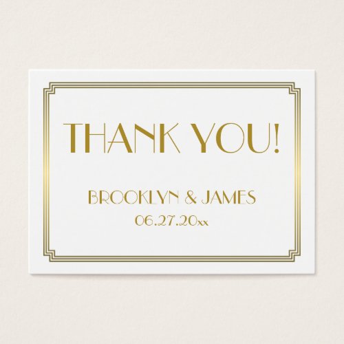 Great Gatsby Art Deco White Wedding Favor Tags