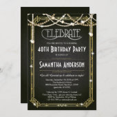 Great Gatsby Birthday invitation / Art Deco invite (Front/Back)