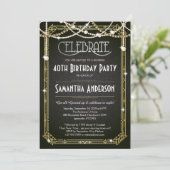 Great Gatsby Birthday invitation / Art Deco invite (Standing Front)