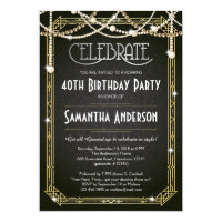 Great Gatsby Birthday invitation / Art Deco invite