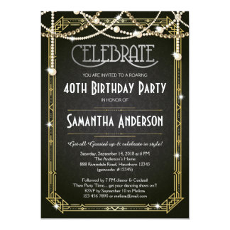 Great Gatsby Birthday invitation / Art Deco invite