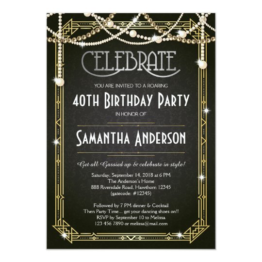 Great Gatsby Birthday invitation / Art Deco invite ...