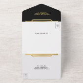 Great Gatsby Black and Gold Foil Art Deco Wedding All In One Invitation (Outside)