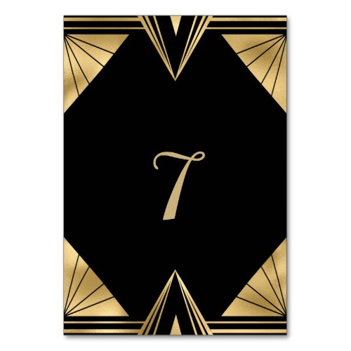 Great Gatsby black and gold  Wedding Table Number