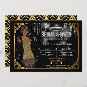 Great Gatsby bridal shower invitation African