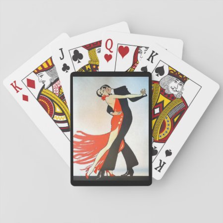 Great Gatsby Dancers In Black & Red  Playing Cards