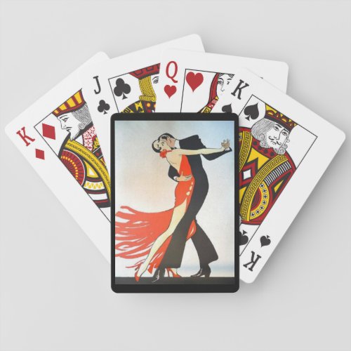 Great Gatsby Dancers in Black  Red  Playing Cards
