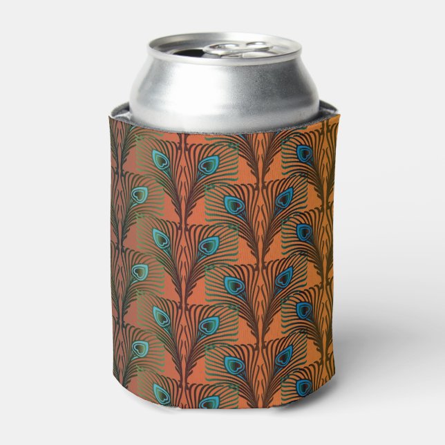 Great Gatsby Feathers art deco design Can Cooler (Can Front)