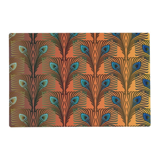 Great Gatsby Feathers art deco design Placemat (Front)