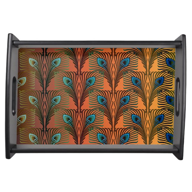 Great Gatsby Feathers art deco design Serving Tray (Front)