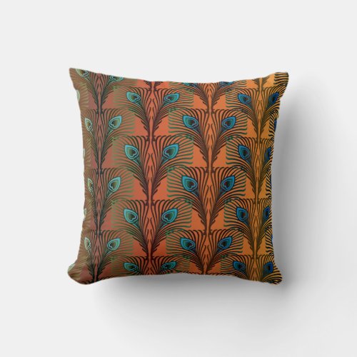 Great Gatsby Feathers art deco design Throw Pillow