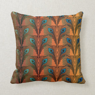 Great Gatsby Feathers art deco design Throw Pillow