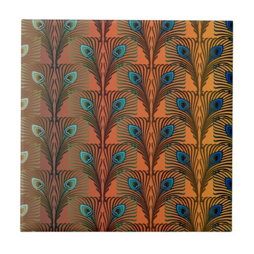 Great Gatsby Feathers art deco design Tile