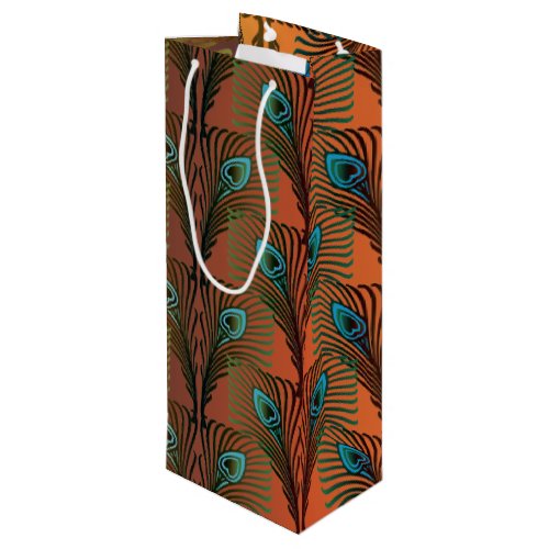 Great Gatsby Feathers art deco design Wine Gift Bag