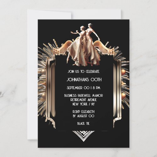 Great Gatsby flapper girls 1920s theme party Invitation