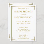 Great Gatsby Gold Art Deco Bridal Shower Invites (Front/Back)