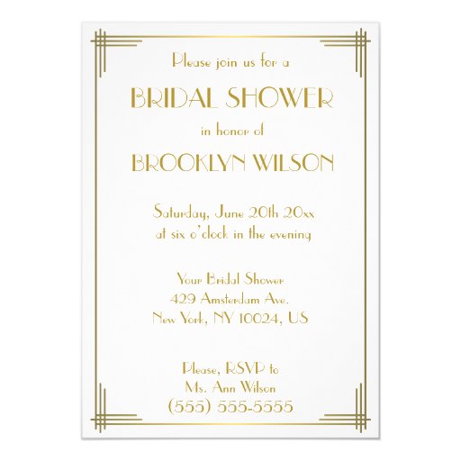 Art Deco Bridal Shower Invitations 7