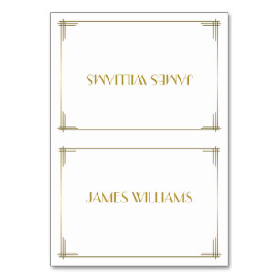 Great Gatsby Gold Art Deco Place Setting Cards