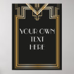 Great Gatsby Inspired Custom Signage Poster at Zazzle