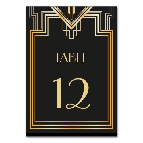 Great Gatsby inspired Table Number card