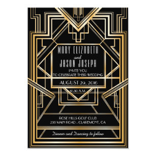 Great Gatsby Wedding Invitations Zazzle Great Gatsby Inspired Wedding Invitation