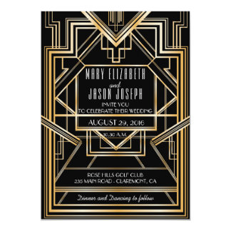 Great Gatsby Wedding Invitations Announcements Zazzle Great Gatsby Inspired Wedding Invitation