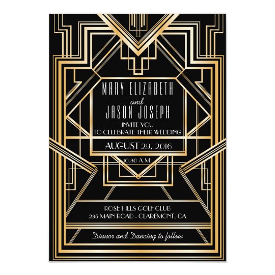 Great Gatsby Inspired Wedding invitation