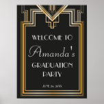 Great Gatsby Inspired Welcome Graduation Signage Poster at Zazzle