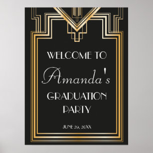 Great Gatsby Inspired Welcome Graduation Signage Poster