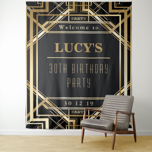 Great Gatsby Party Wedding Photo Booth Back Drop (In Situ)