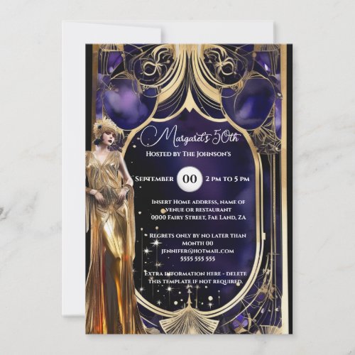 Great Gatsby purple gold 1920's retro themed