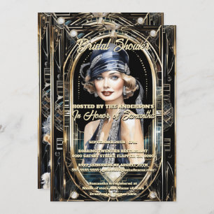 Great Gatsby theme flapper girl 1920's vintage Invitation