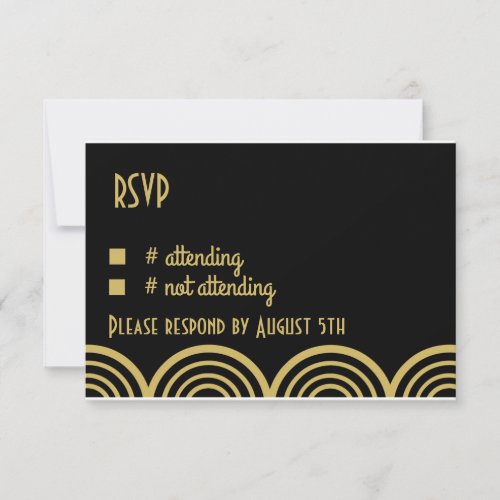 Great Gatsby Themed Wedding Reply Card