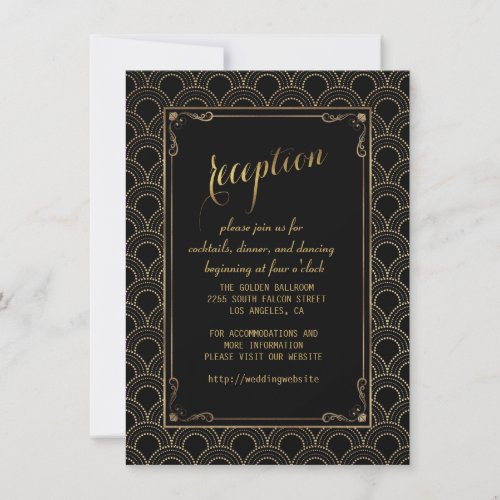 Great Gatsby Vintage 1920s Art Deco Reception Invitation