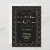 Great Gatsby Vintage 1920s Art Deco Wedding Invite (Front)