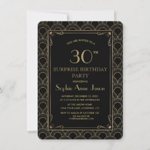 Great Gatsby Vintage Art Deco Birthday Party Invitation