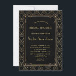 Great Gatsby Vintage Art Deco Bridal Shower Invite<br><div class="desc">Great Gatsby Vintage Art Deco Birdal Shower Invitation. A black and gold 1920's inspired card design features beautiful geometric style of Art Deco. Use Customize tool to add your info. See,  also,  my Great Gatsby Vintage Art Deco Wedding Collection.</div>