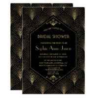 Great Gatsby Vintage Art Deco Bridal Shower Invite