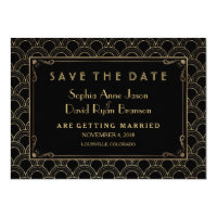 Great Gatsby Vintage Art Deco Save The Date Card