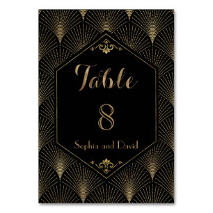 Great Gatsby Vintage Art Deco Wedding TABLE NUMBER