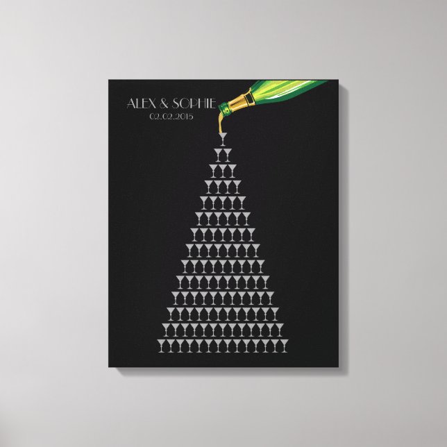 great gatsby wedding guest book champagne tower (Front)