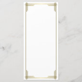 Great Gatsby White Art Deco Wedding Menu Card (Back)