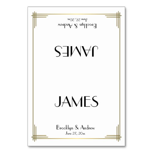 Great Gatsby White Art Deco Wedding Place Cards