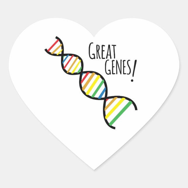 Great Genes Heart Sticker (Front)
