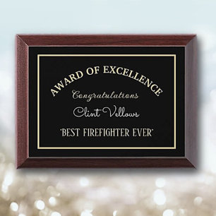 Great Gift! Best Firefighter Award Plaque