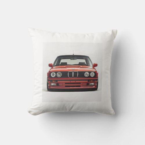Great Gift for Men_ BMW E30_ RED Throw Pillow